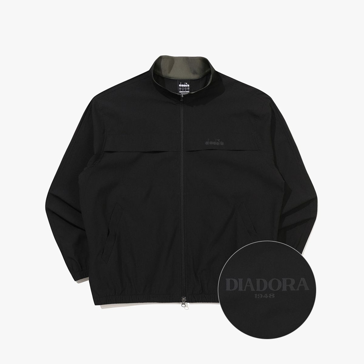 디아도라(diadora) 마이크로 플리츠 자켓 BLACK