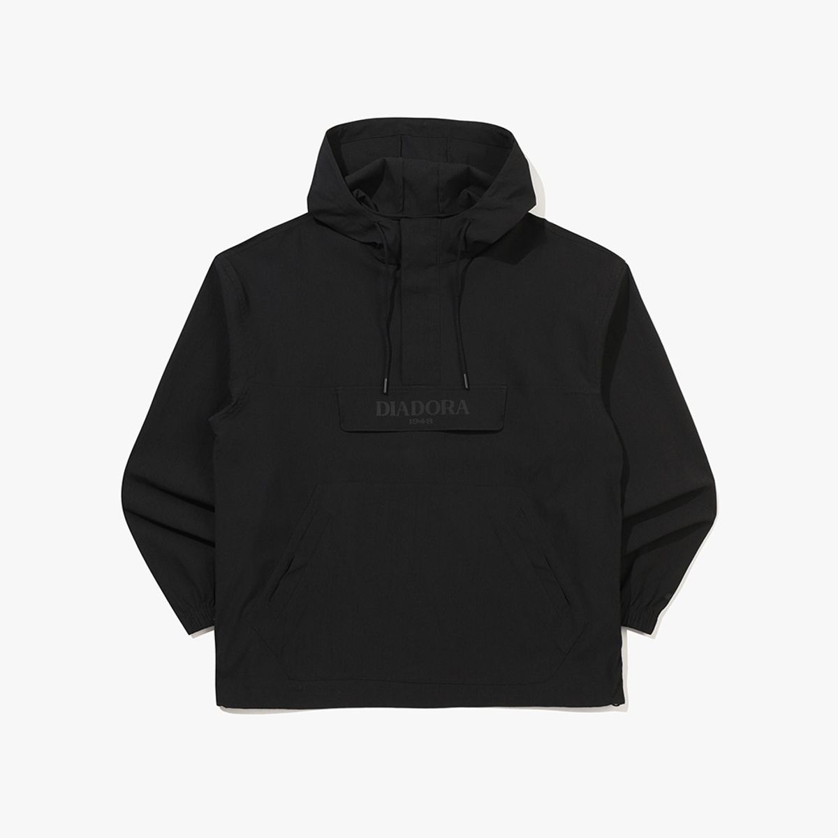디아도라(diadora) 마이크로 플리츠 후드 아노락 자켓 BLACK