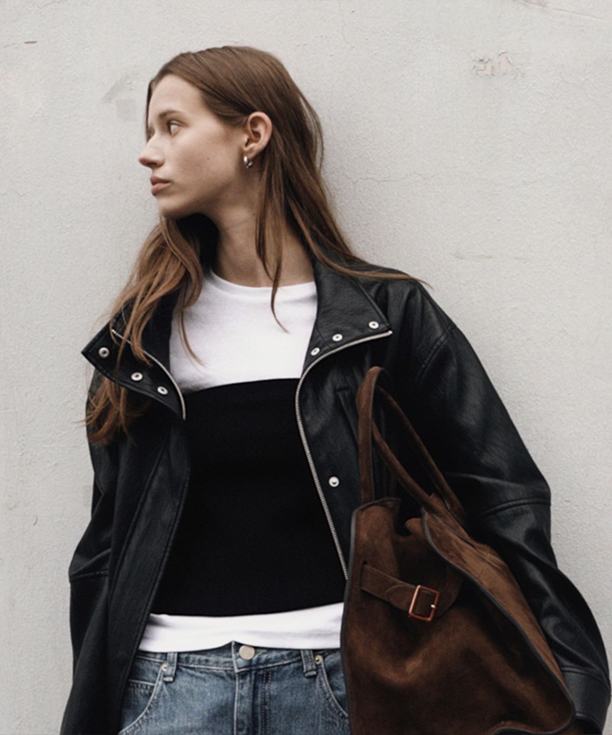 퀸스래빗(Q'SRB) Brighton Faux Leather Drawstring Safari Jacket