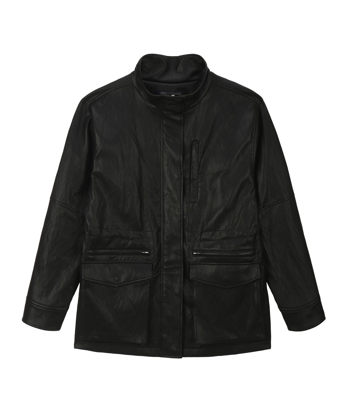 퀸스래빗(Q'SRB) Brighton Faux Leather Drawstring Safari Jacket