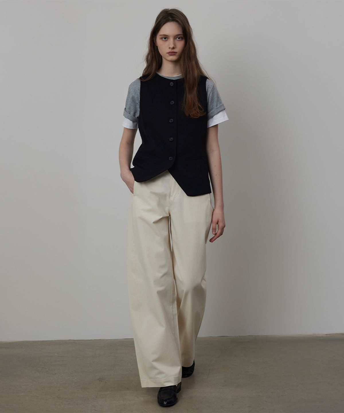 퀸스래빗(Q'SRB) Harbor Heavy-weight Cotton Curved Pants