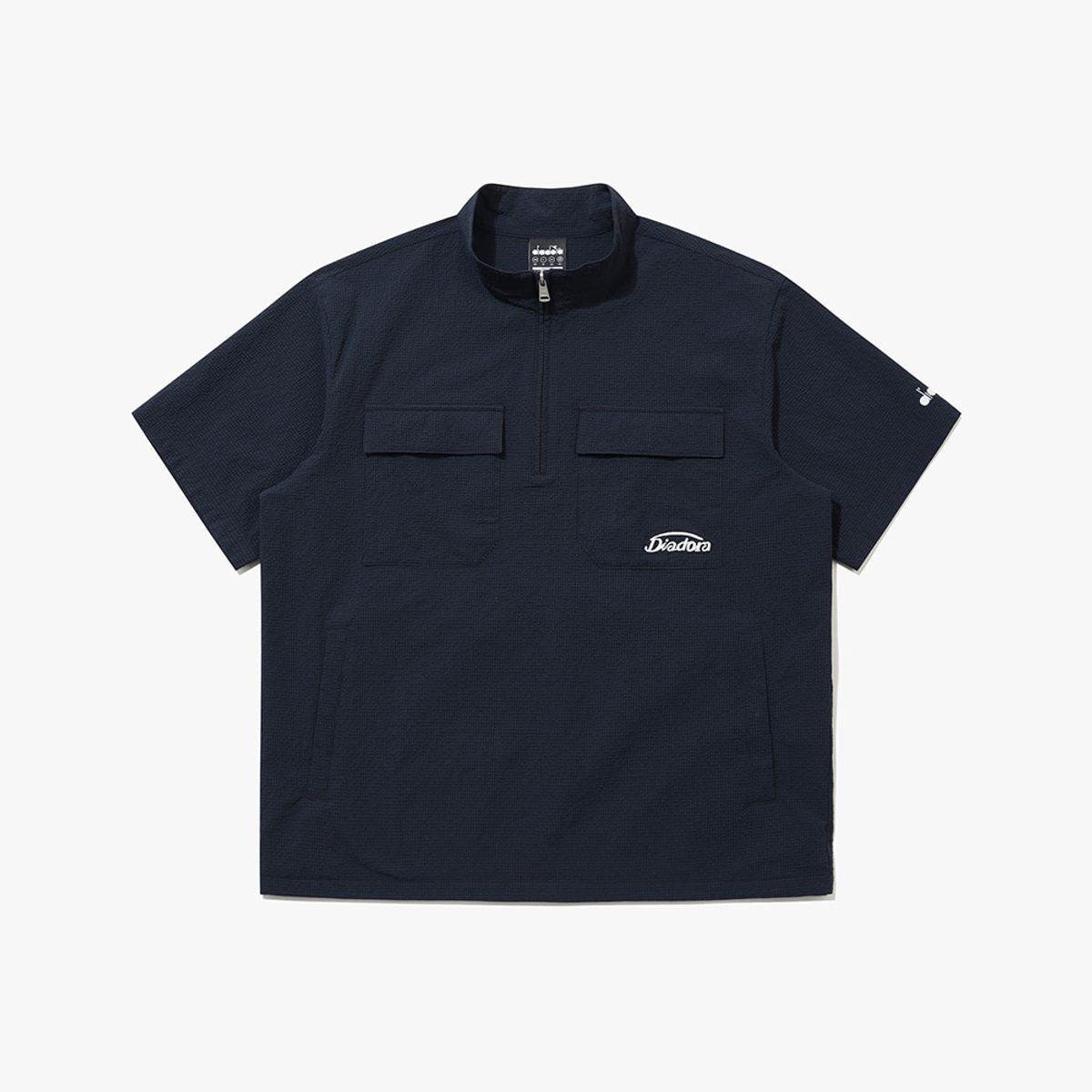 디아도라(diadora) 에어서커 반팔 아노락 NAVY
