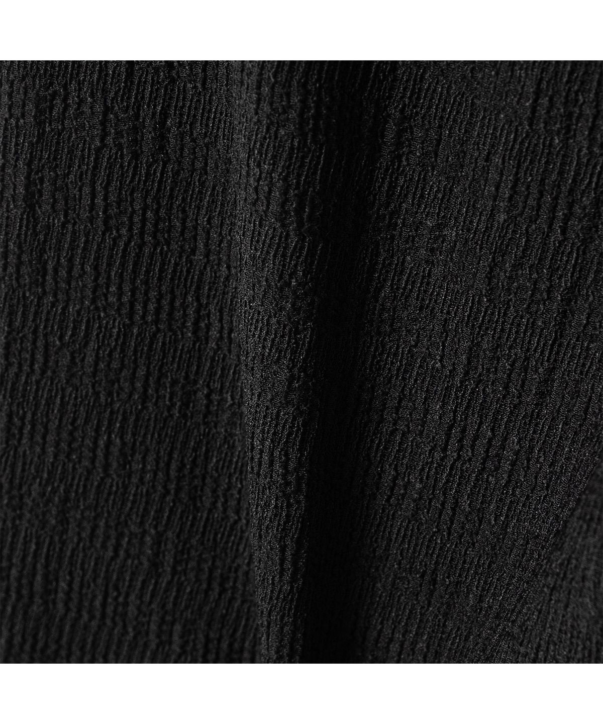 로이로이(ROIROI) 텍스처드 플레어 밴딩 팬츠-블랙