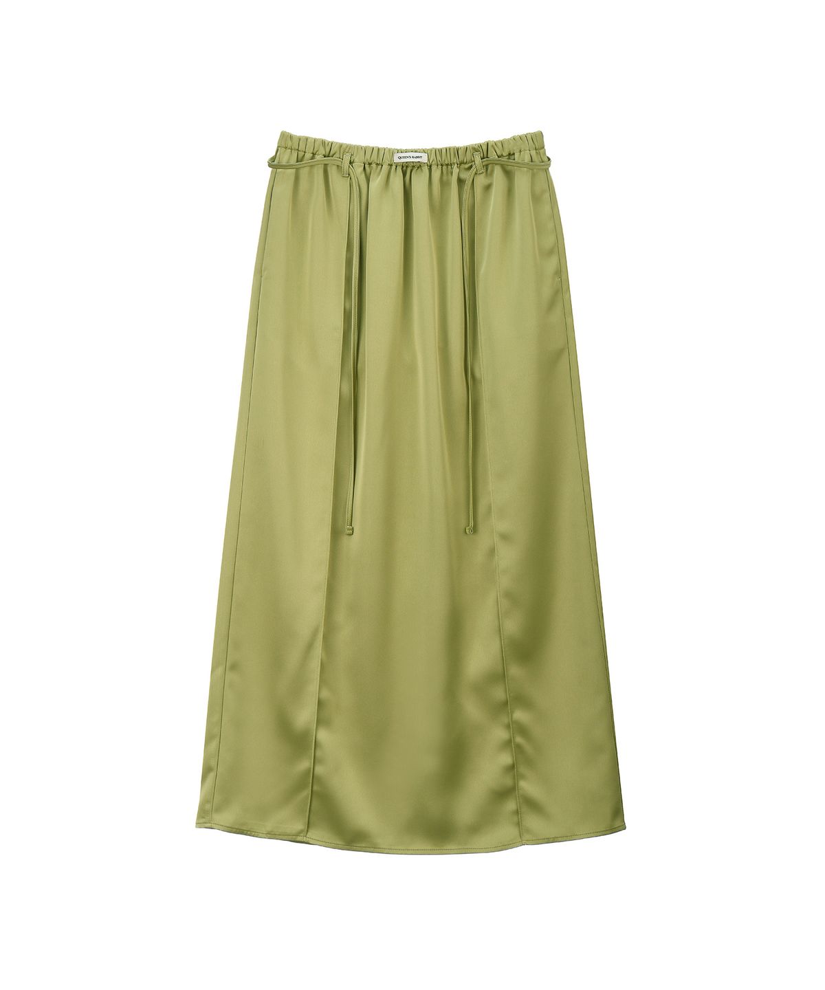 퀸스래빗(Q'SRB) Fleur Satin Banded Tuck Long Skirt