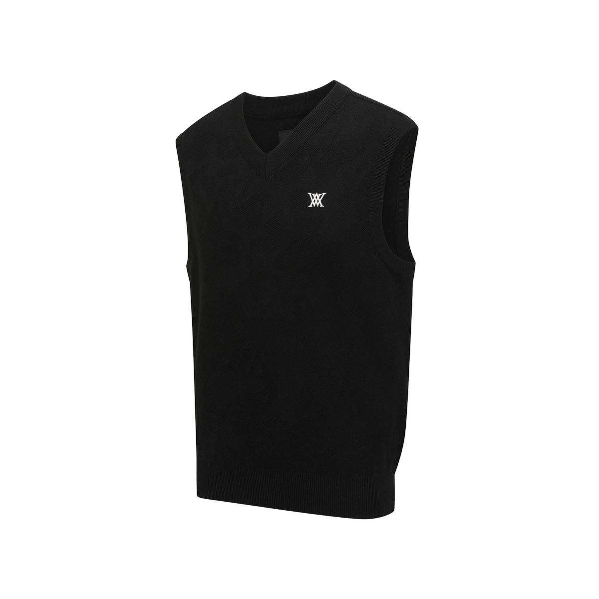어뉴골프(ANEW GOLF) MEN CAMO JACQUARD KNIT VEST_BK
