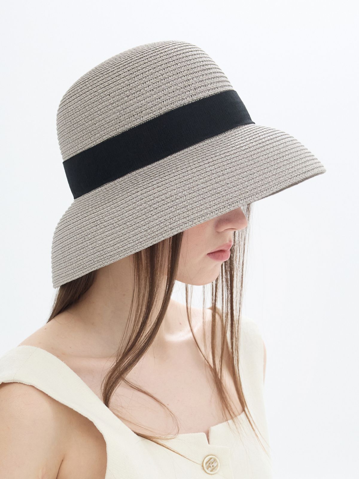 브라운햇(BROWNHAT) 릴리 와이드 브레이드 햇