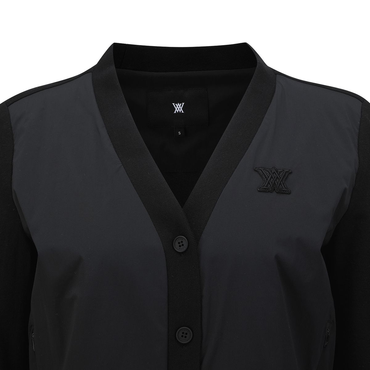 어뉴골프(ANEW GOLF) WOMEN LINE BLOCK BUTTON JACKET_BK