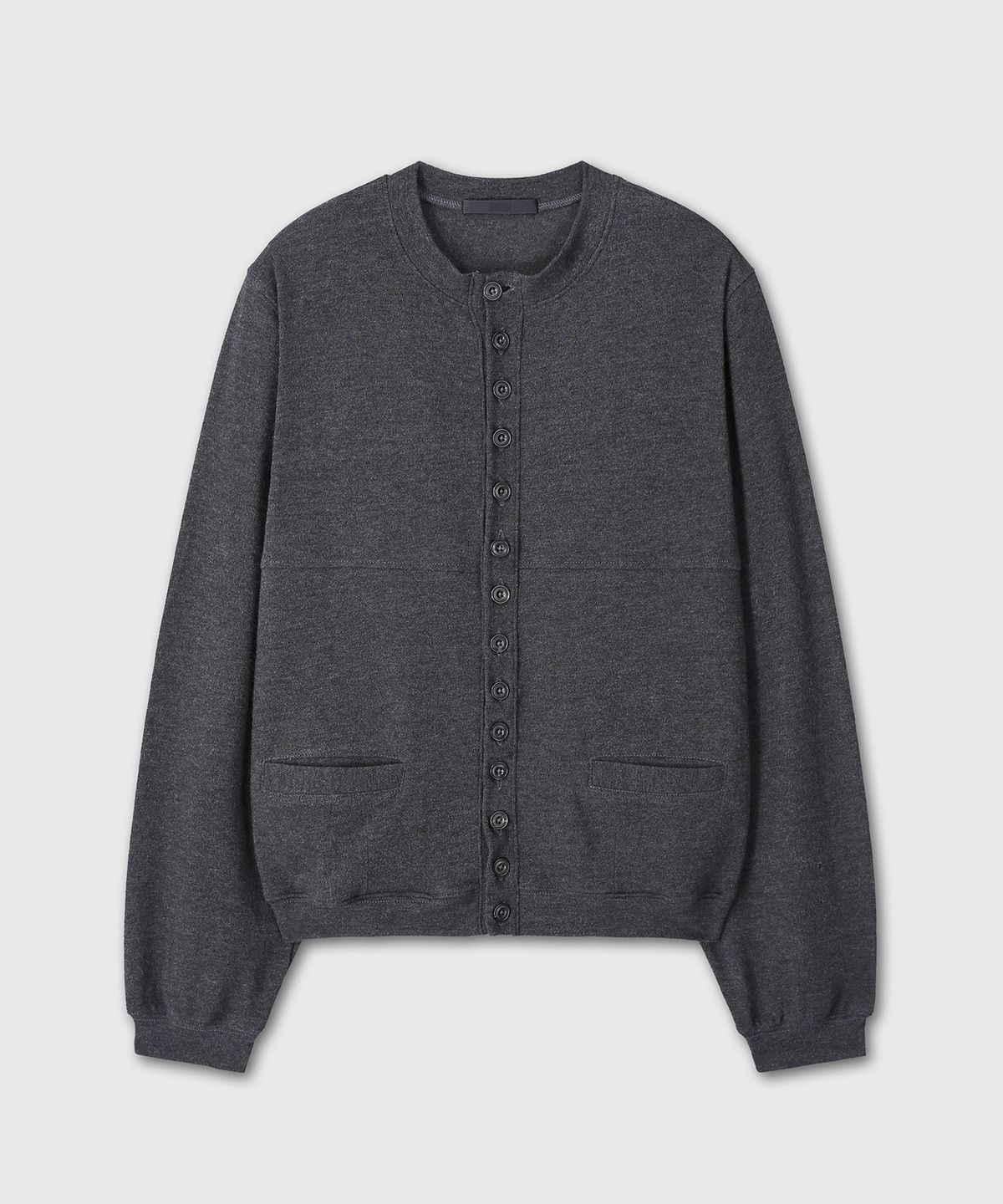 다이브인 우먼(DIVEIN WOMEN) BUTTON DETAIL COTTON CARDIGAN (CHARCOAL)