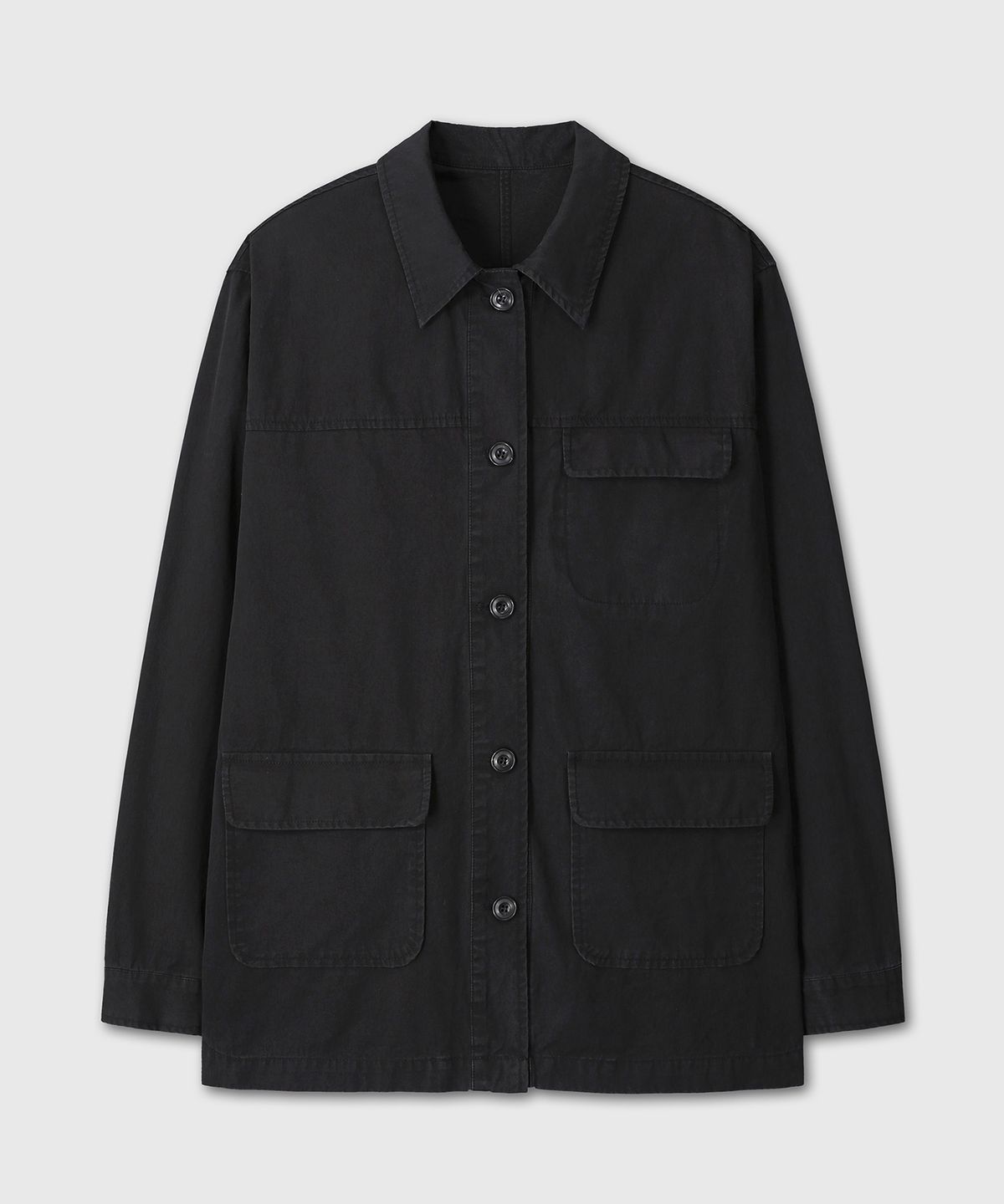 다이브인 우먼(DIVEIN WOMEN) VINTAGE WASHING WORK JACKET (BLACK)