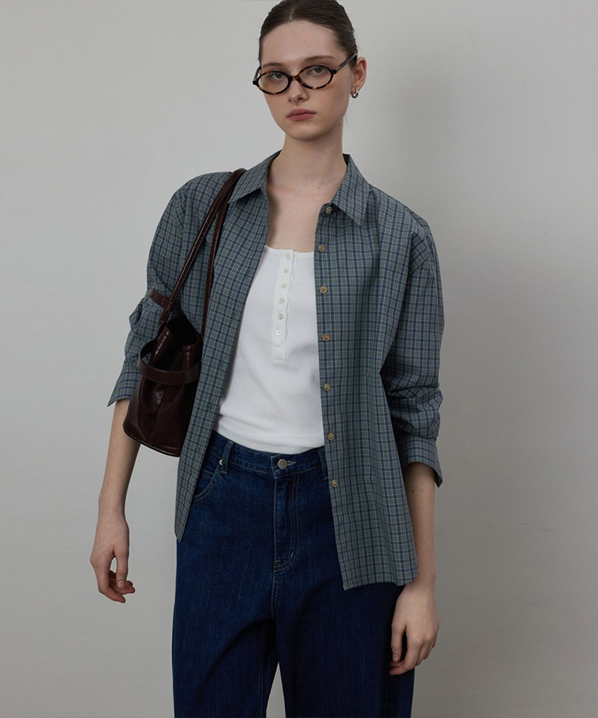 퀸스래빗(Q'SRB) Marcelle Soft Cotton Check Shirt