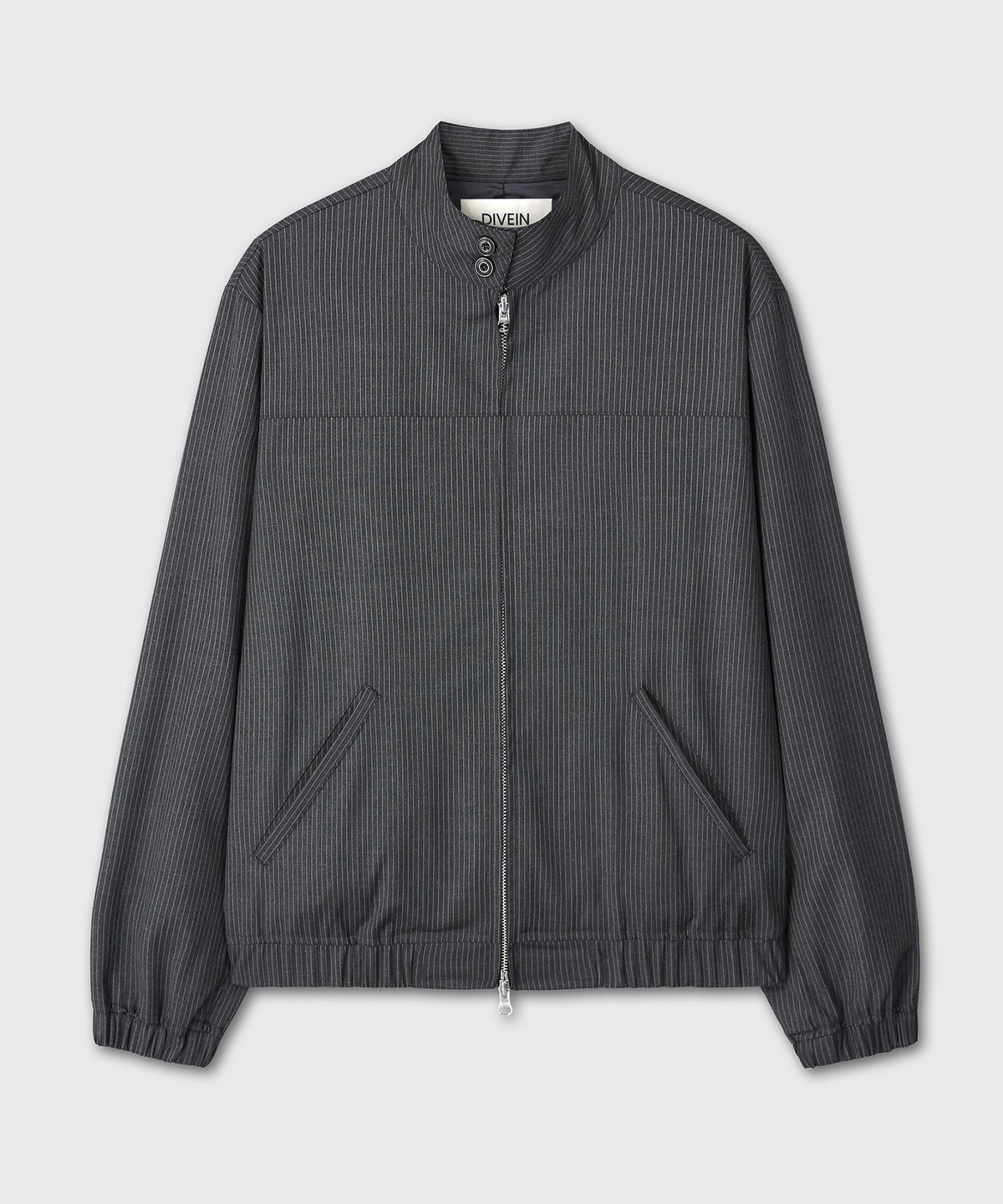 다이브인 우먼(DIVEIN WOMEN) STRIPE SET-UP JACKET (CHARCOAL)