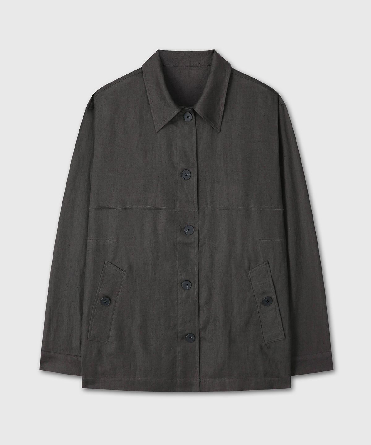 다이브인 우먼(DIVEIN WOMEN) LINEN OVERFIT JACKET (CHARCOAL)