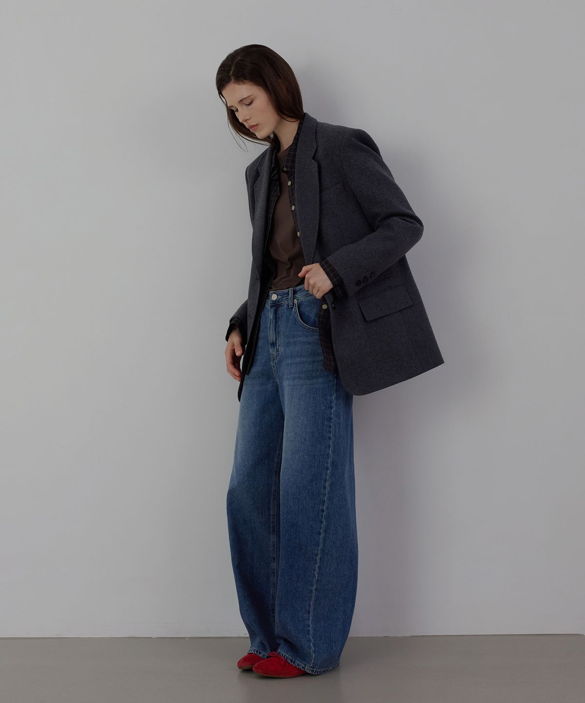 퀸스래빗(Q'SRB) Edit Curved Silhouette Denim Pants_Vintage Blue_4colors