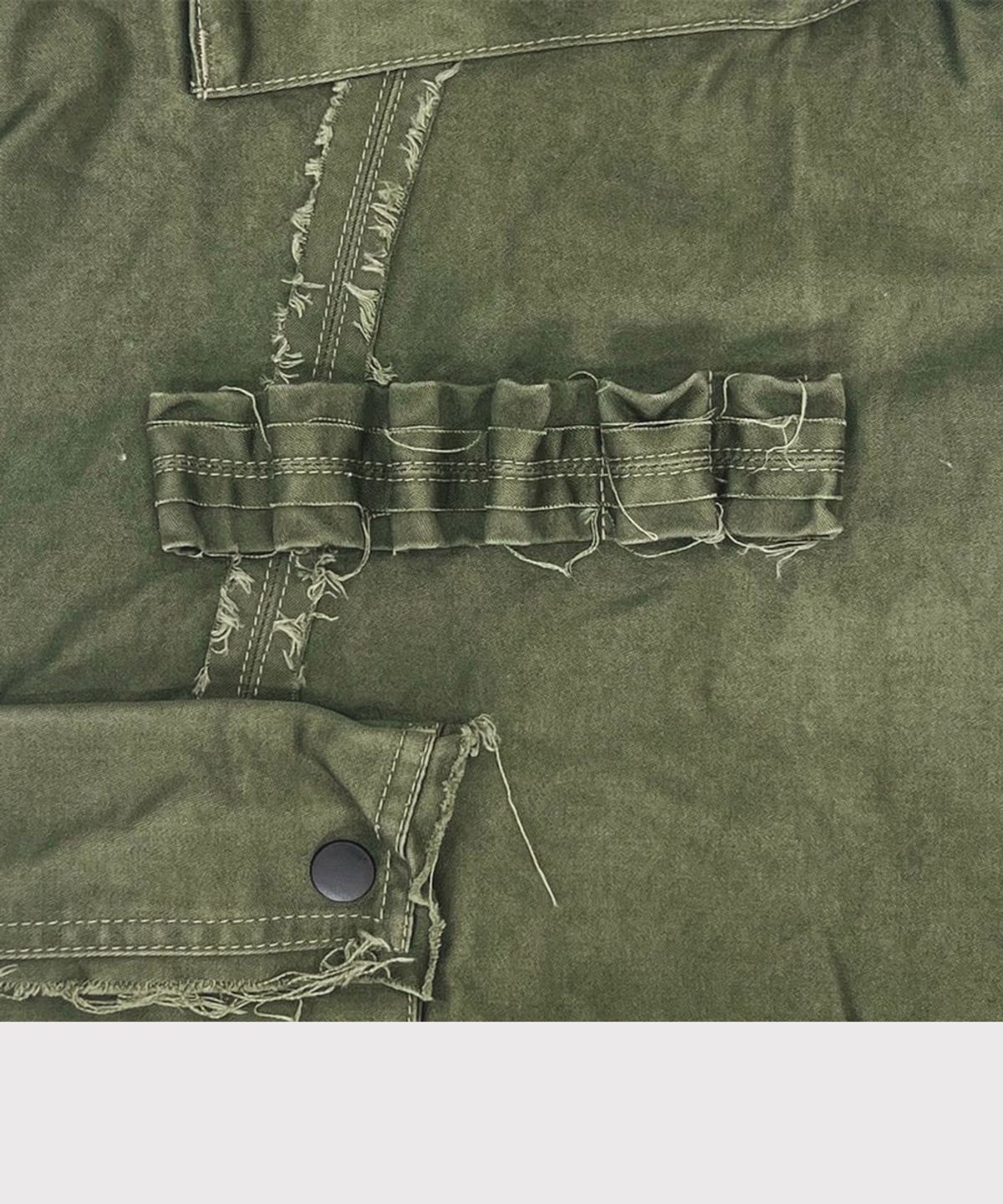 마이너스(MINUS) Slash Seam Twist Cargo Pants(PIGMENT DYED MOLESKIN) - OLIVE