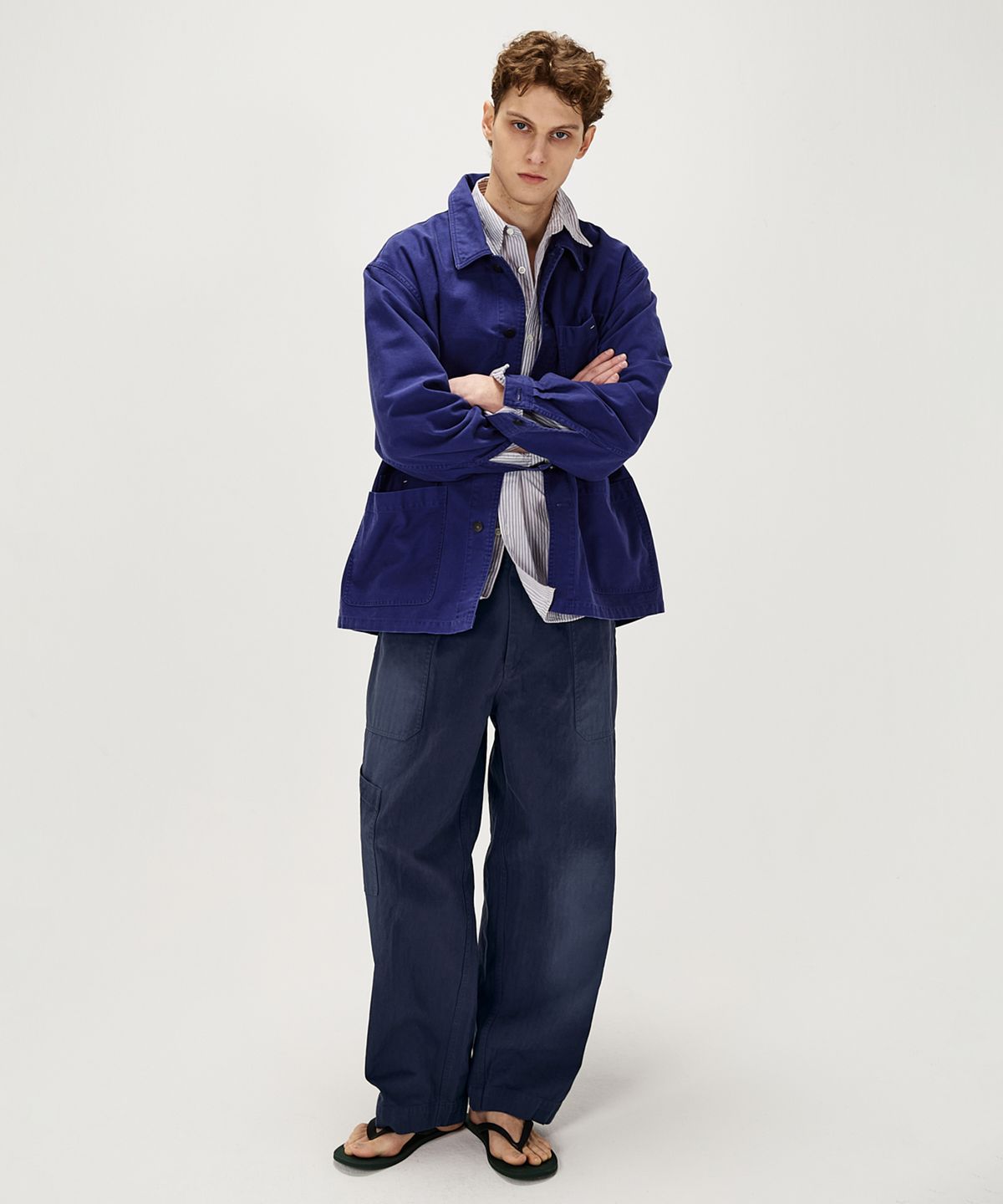 셔터(SHIRTER) BLEACHED USAF HBT PANTS (FADED BLUE)