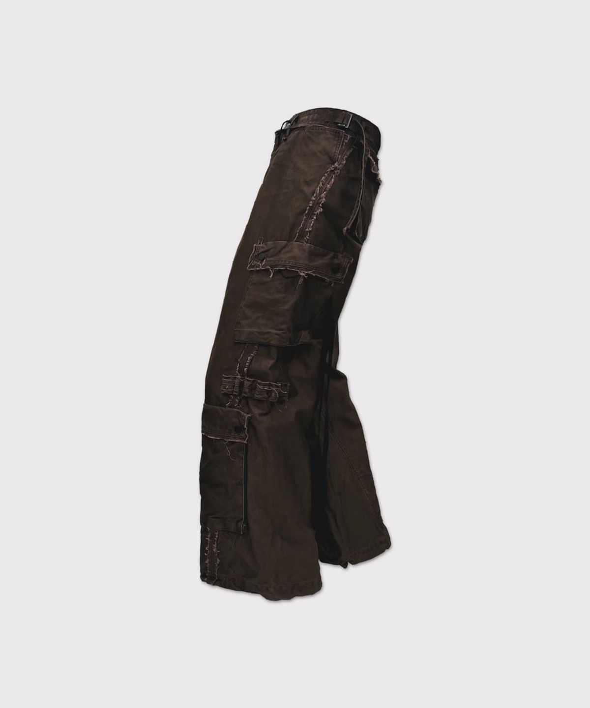 마이너스(MINUS) Slash Seam Twist Cargo Pants(PIGMENT DYED MOLESKIN) - MOCHA