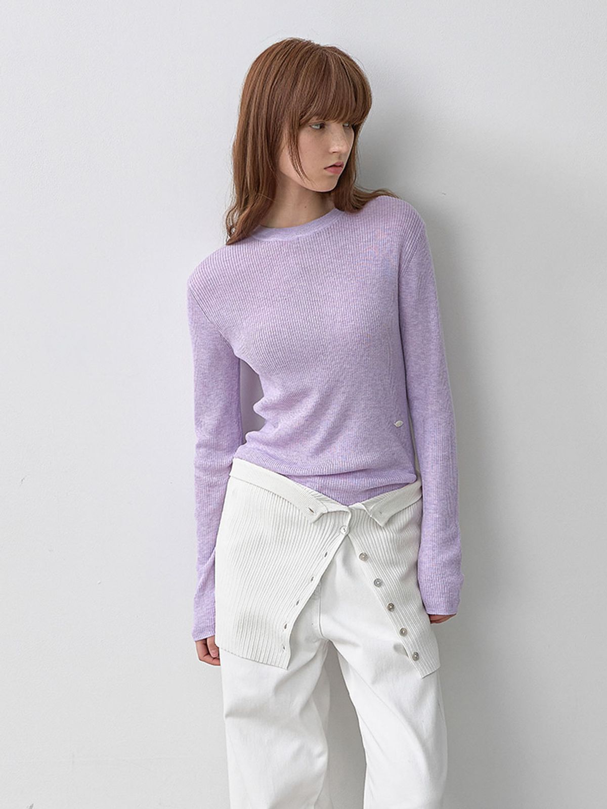 아틀리에 나인(ATELIER NAIN) AN SHEER FRESH RIBBED SLIM KNIT (T-7190)