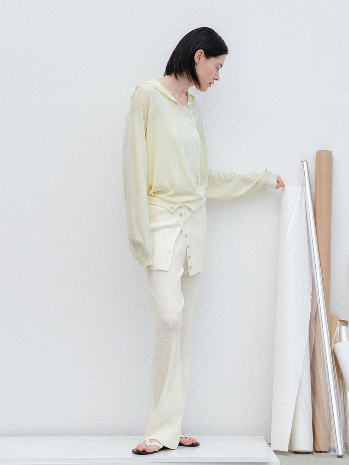 아틀리에 나인(ATELIER NAIN) AN LIGHT WEIGHT HOODED KNIT (T-7186)