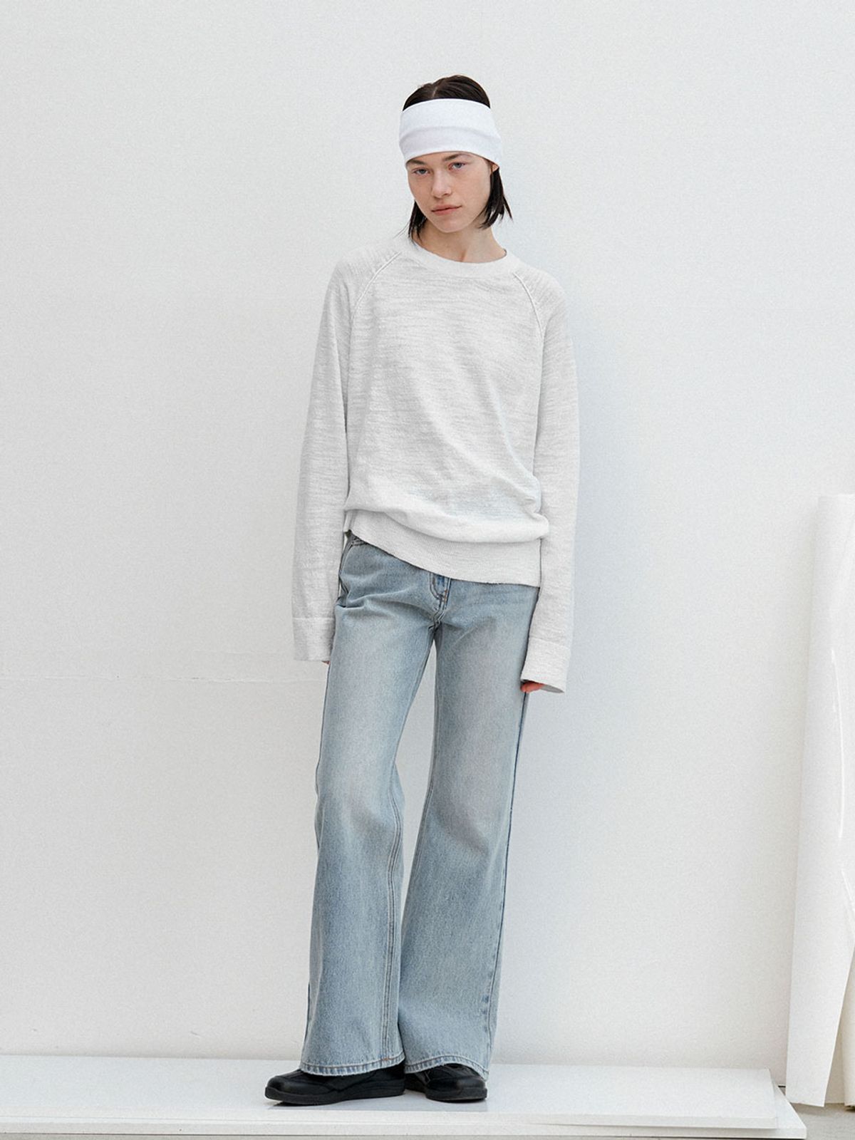 아틀리에 나인(ATELIER NAIN) AN COTTON SLUB MINIMAL RAGLAN KNIT (T-7185)