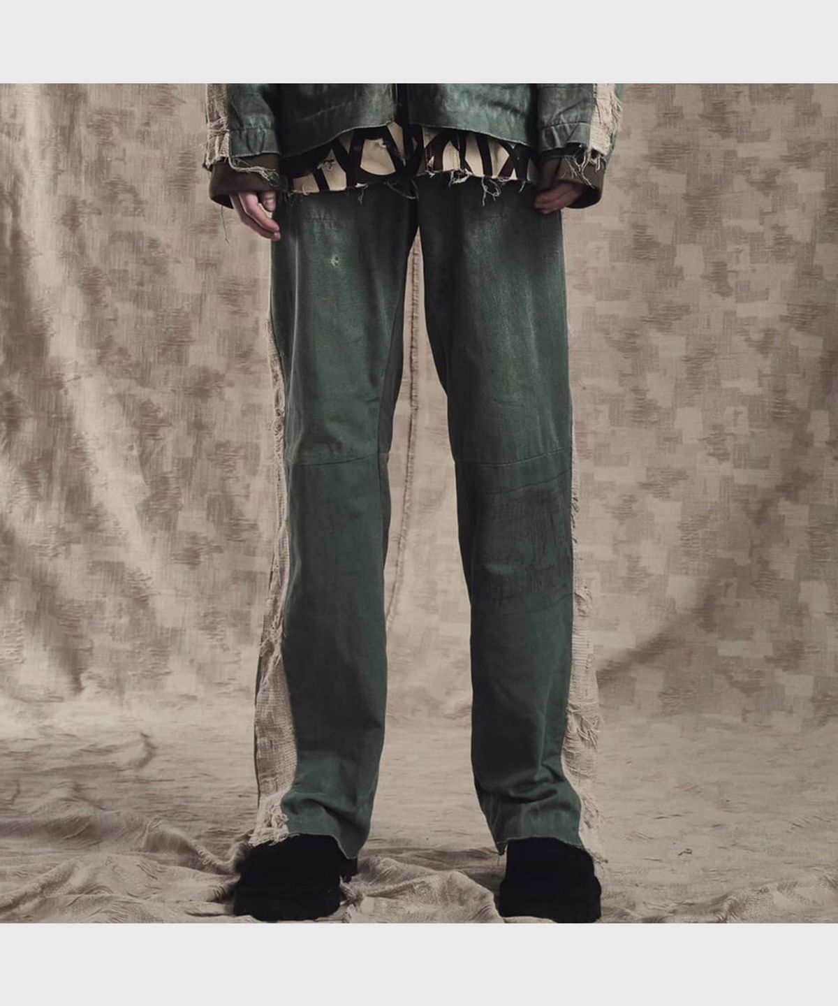 마이너스(MINUS) Twist Line Truck Pants(VINTAGE US ARMY LAUNDRY BAG)  - OLIVE