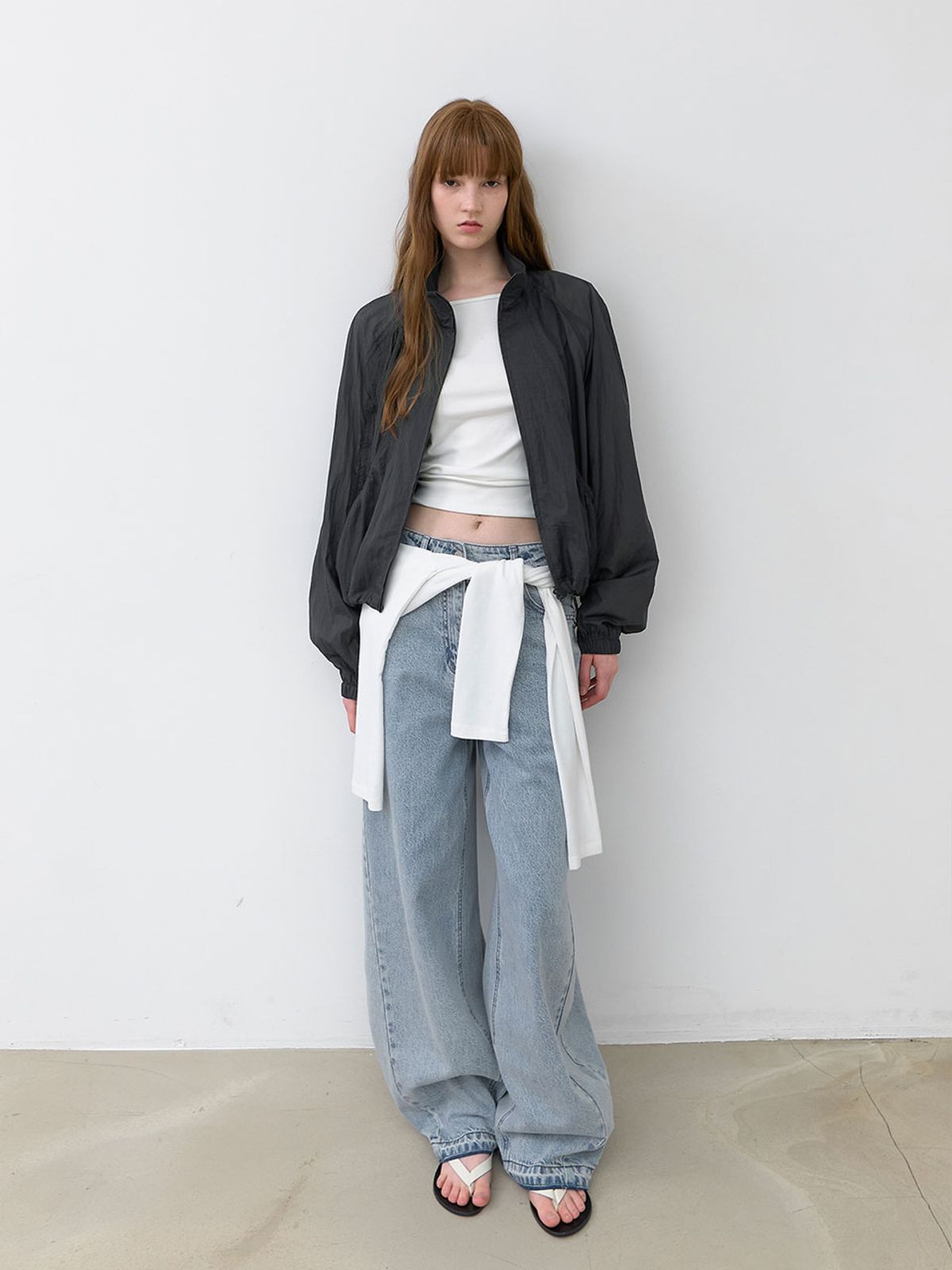 아틀리에 나인(ATELIER NAIN) AN SHEER NYLON HIGH NECK JUMPER (JP-602)