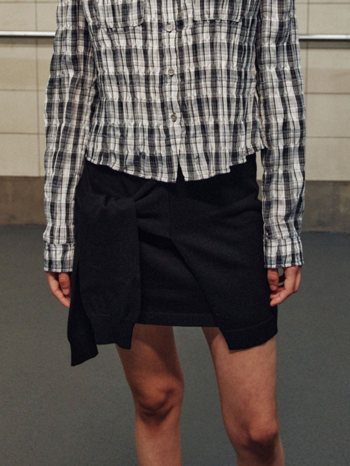 레이브(RAIVE) Tied Layered Knit Skirt VK6SS352_2color