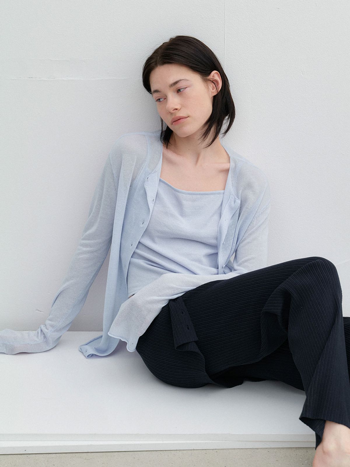 아틀리에 나인(ATELIER NAIN) AN CLEAN ROUND NECK CARDIGAN&TOP KNIT SETS (CD-2258)