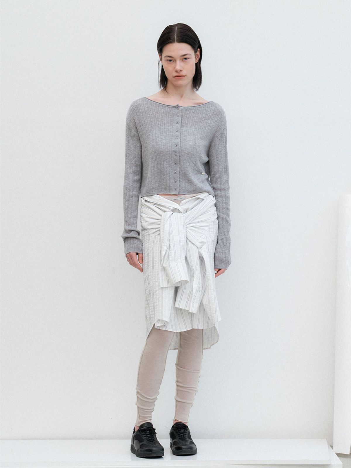 아틀리에 나인(ATELIER NAIN) AN SHEER FRESH CROP BOAT NECK CARDIGAN (CD-2257)