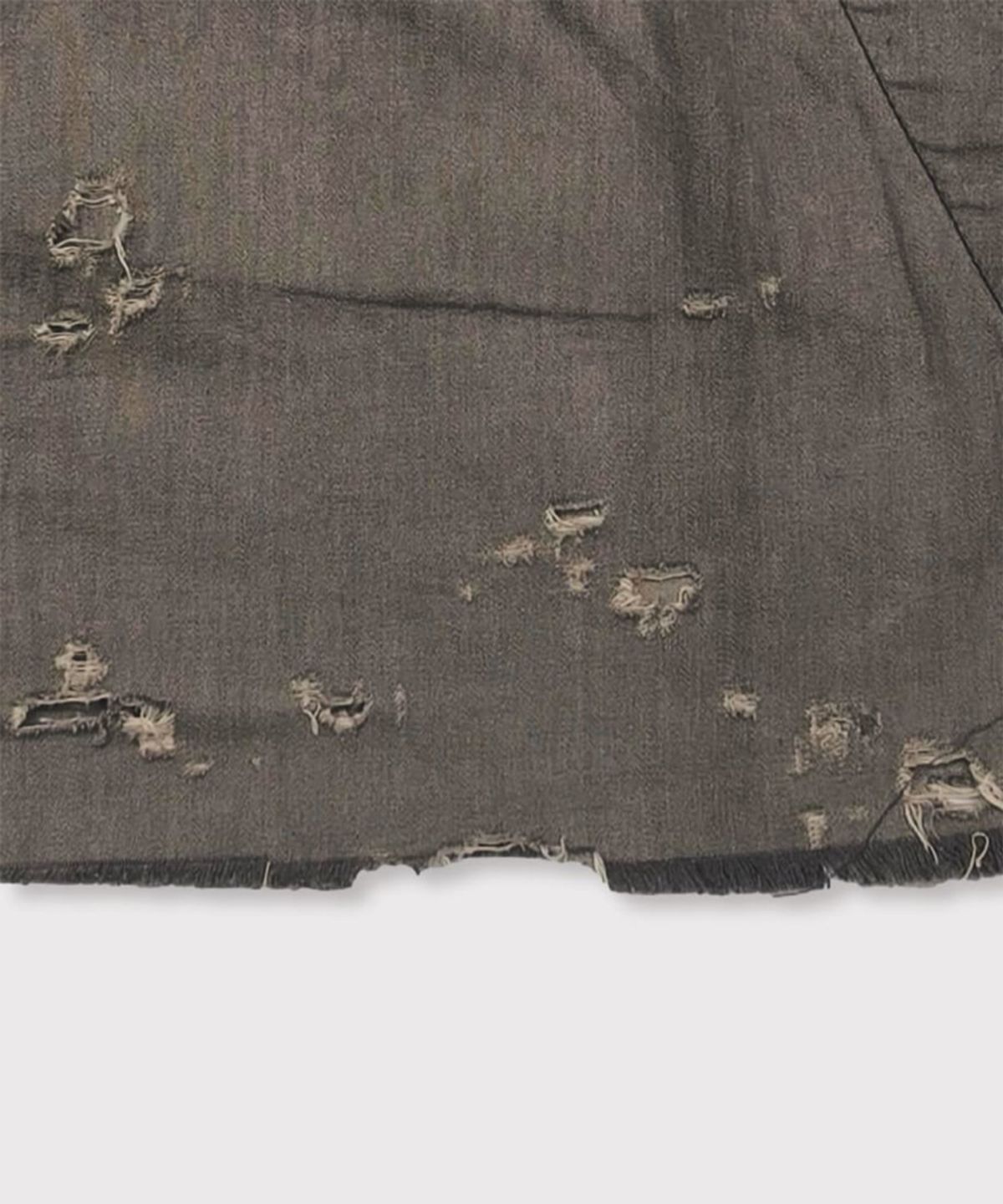 마이너스(MINUS) PW Slash Seam HBT Work Shirt With Damaged (FROM COAL MINE) - DUST GREY