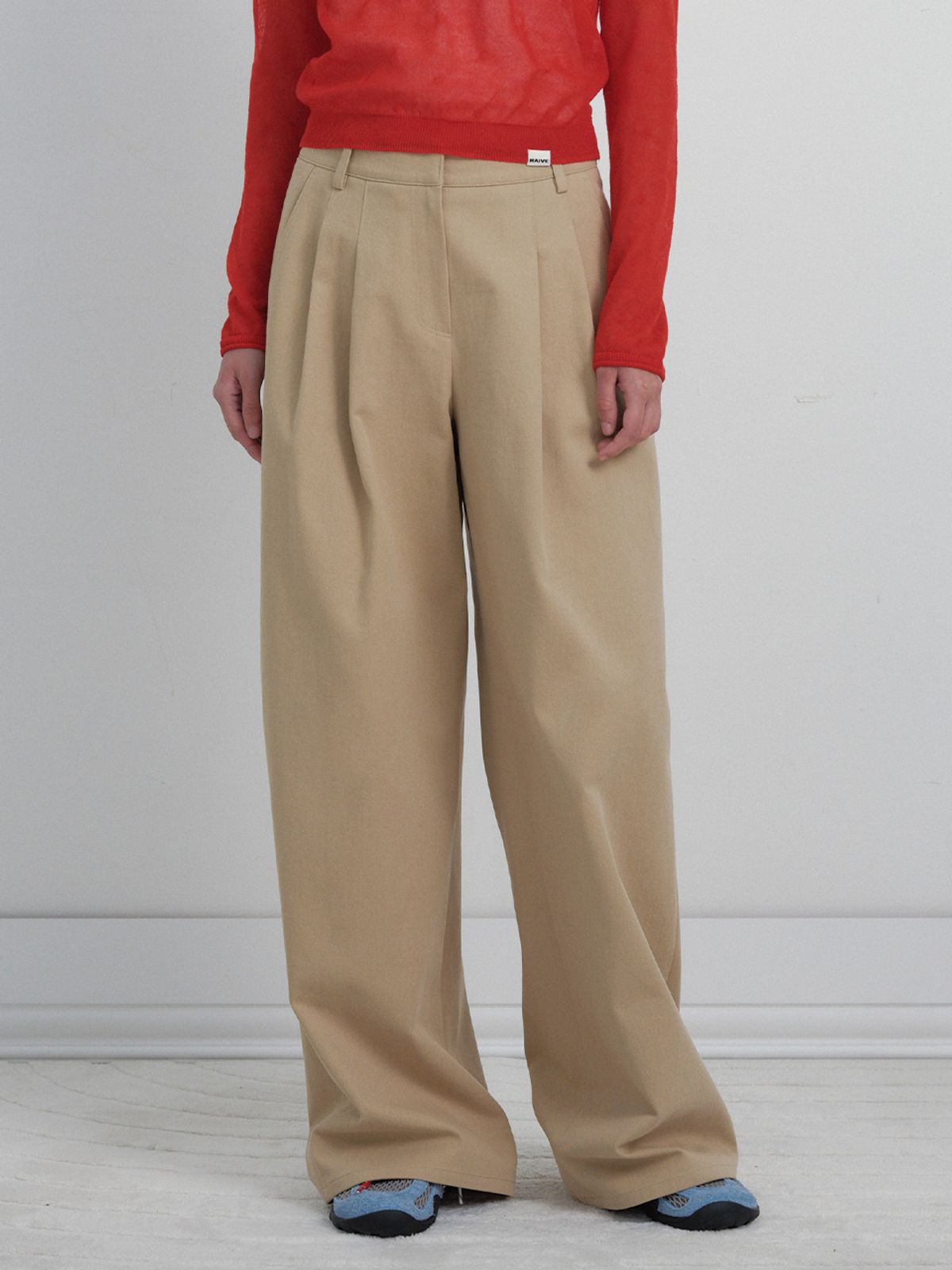 레이브(RAIVE) Pintuck Wide Cotton Pants VW6SL175_2color