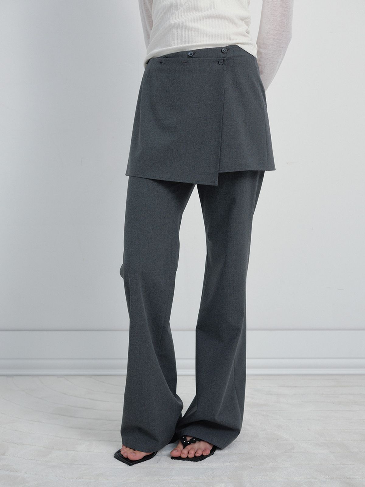 레이브(RAIVE) Layered Wrap Skirt Pants VW6SL270_2color