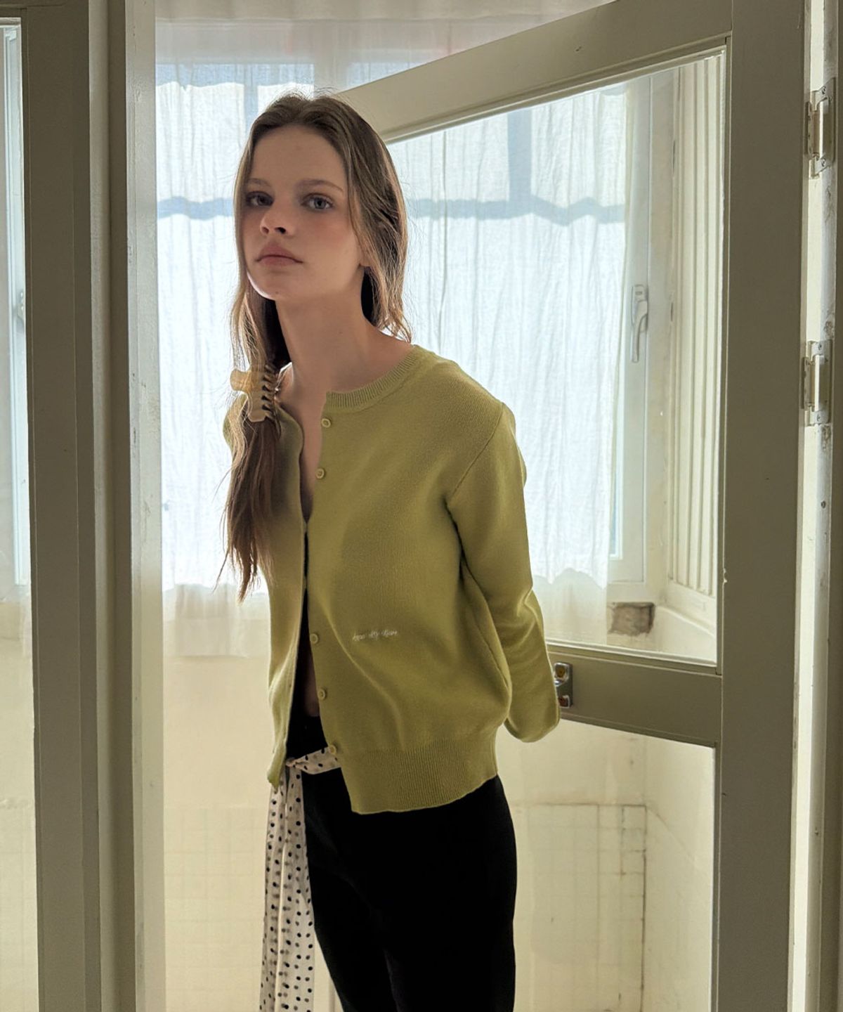 어패럴아카이브(APPAREL ARCHIVE) Post round cardigan - Olive