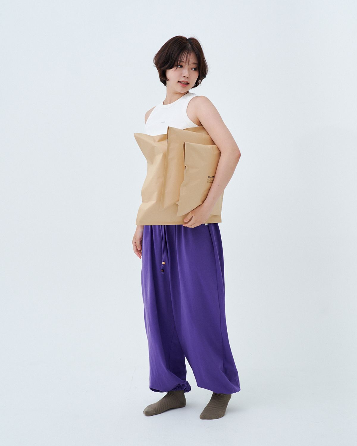 팔락(PALAK) 우든 비즈 하렘 팬츠 (퍼플)