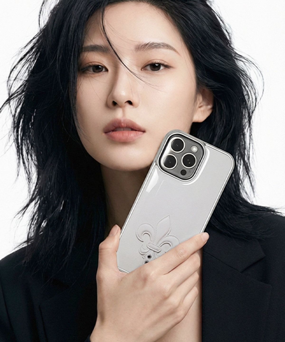 메모리즈바운더리(MEMORIESBOUNDARY) AETERNA Sacred Fleur de Lis Graphic Phone Case (Cloud)(SV_Epoxy/MagSafe Glass)
