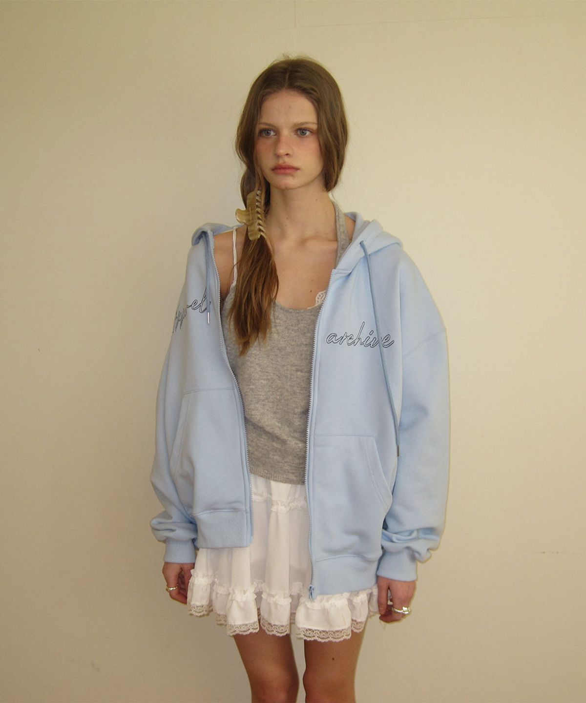 어패럴아카이브(APPAREL ARCHIVE) Hay wool halter layered sleeveless - Gray