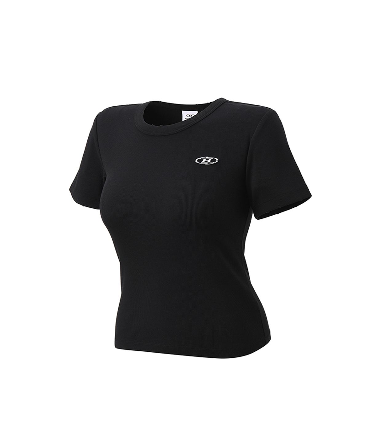 본투윈(BORN TO WIN) W B PENDANT RIBBED T-SHIRTS [BLACK]