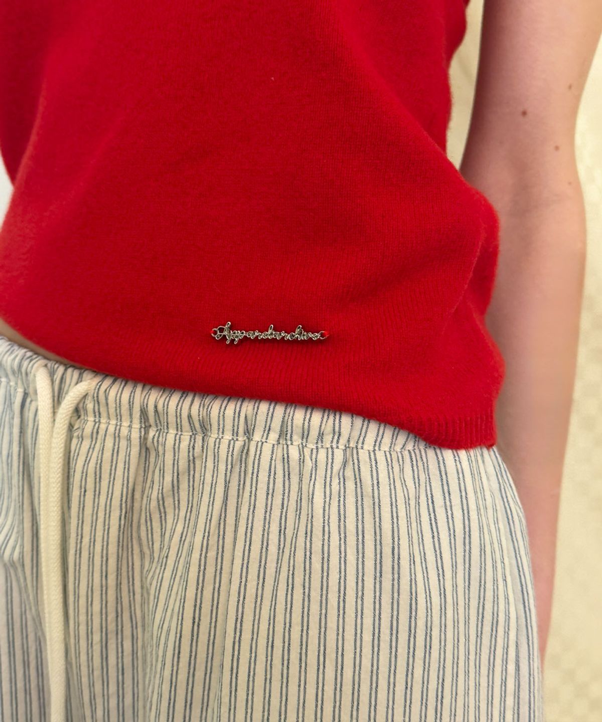 어패럴아카이브(APPAREL ARCHIVE) Hay wool halter layered sleeveless - Red