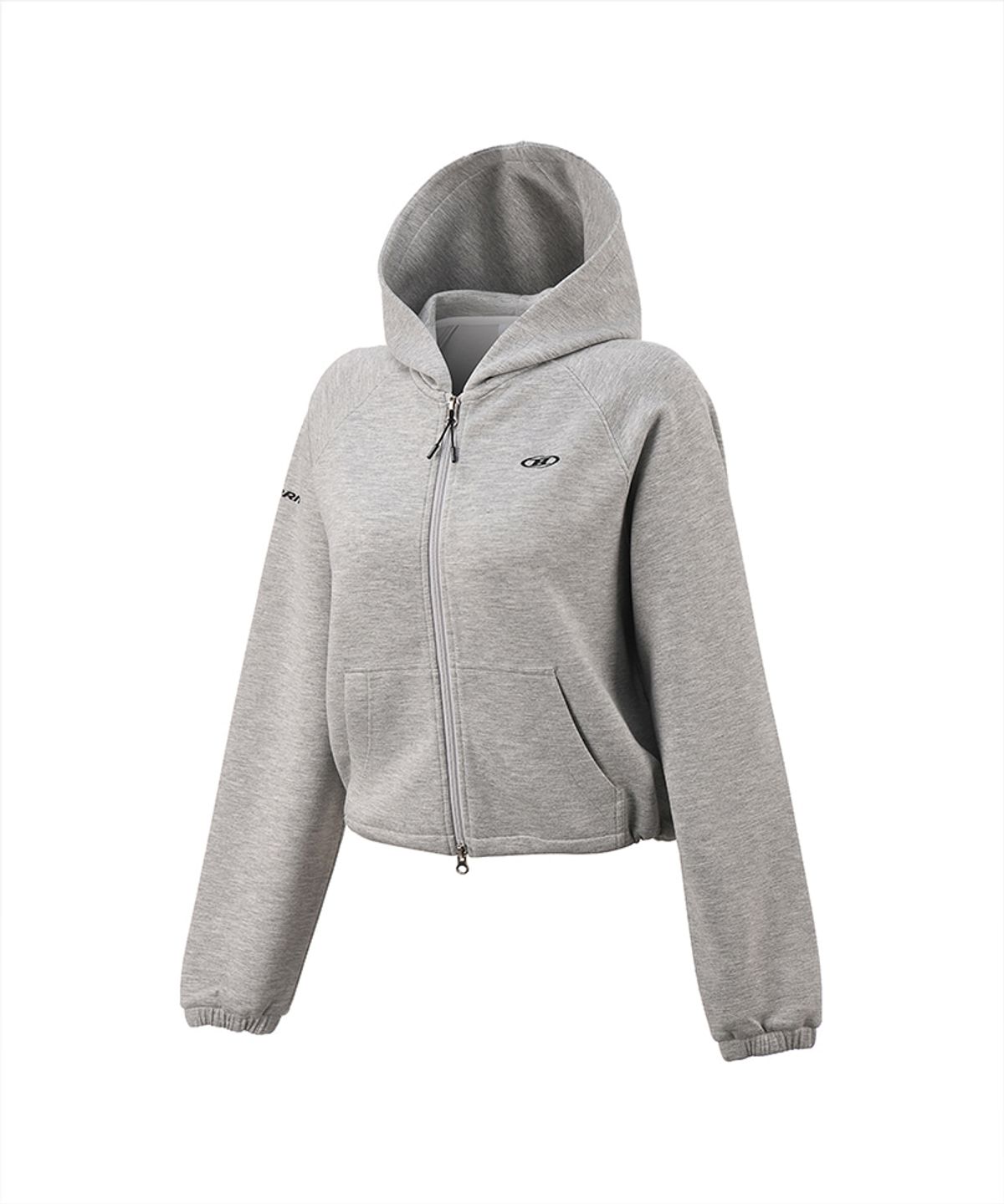 본투윈(BORN TO WIN) W SYMBOL B TECH HOODIE ZIP-UP [WHITE MELANGE]
