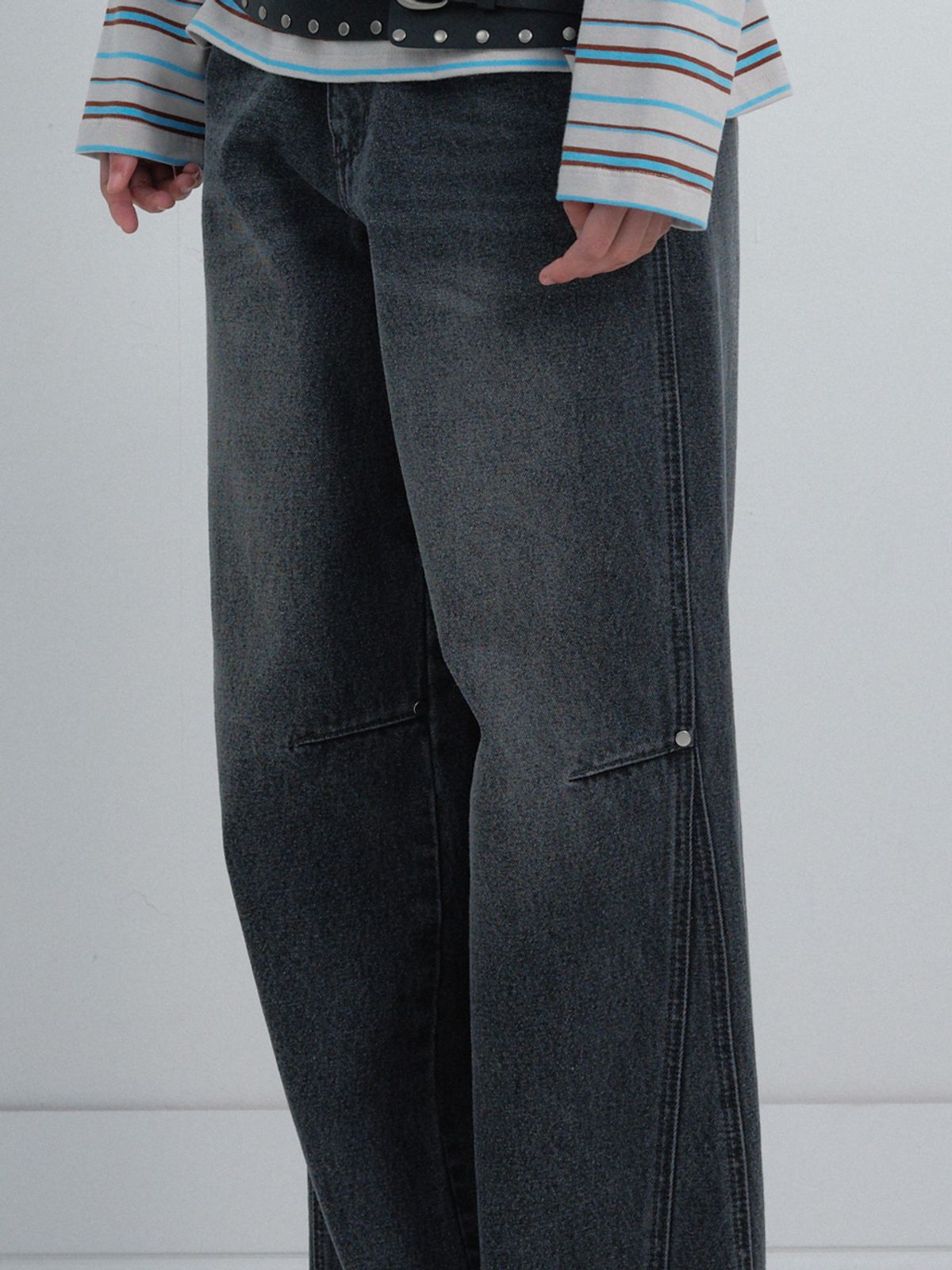 레이브(RAIVE) Rivet Point Denim Pants VJ6SL278_2color