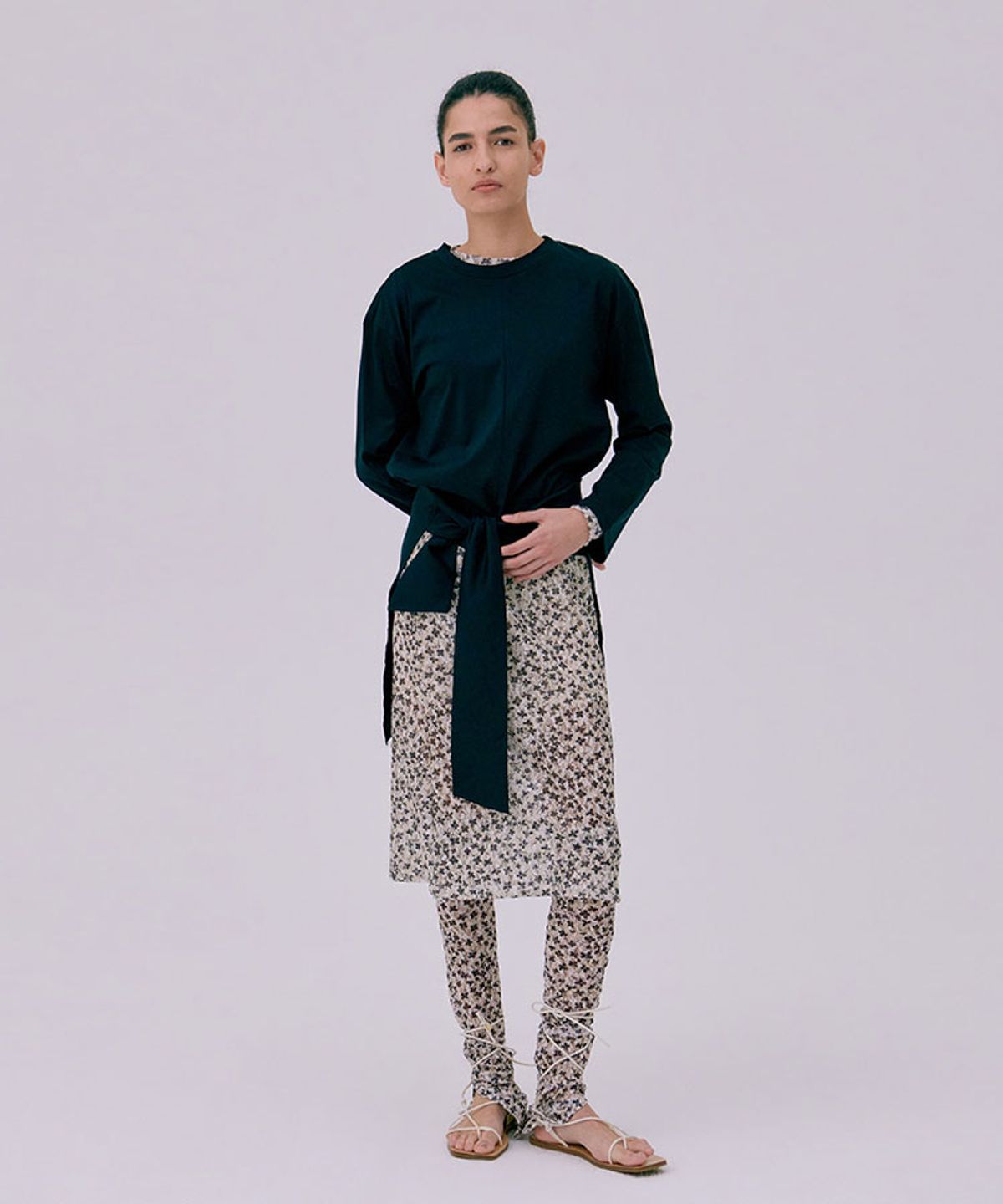 분더캄머(WNDERKAMMER) Floral Skirt_Beige(플로랄 스커트_베이지)