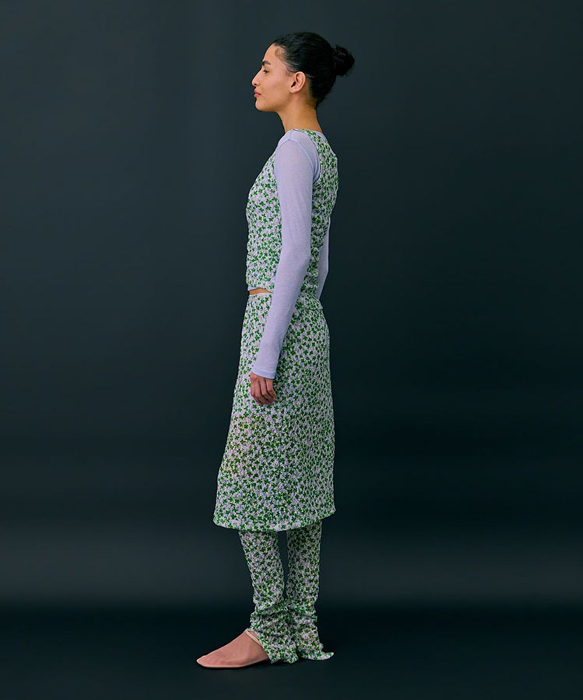 분더캄머(WNDERKAMMER) Floral Skirt_Green(플로랄 스커트_그린)