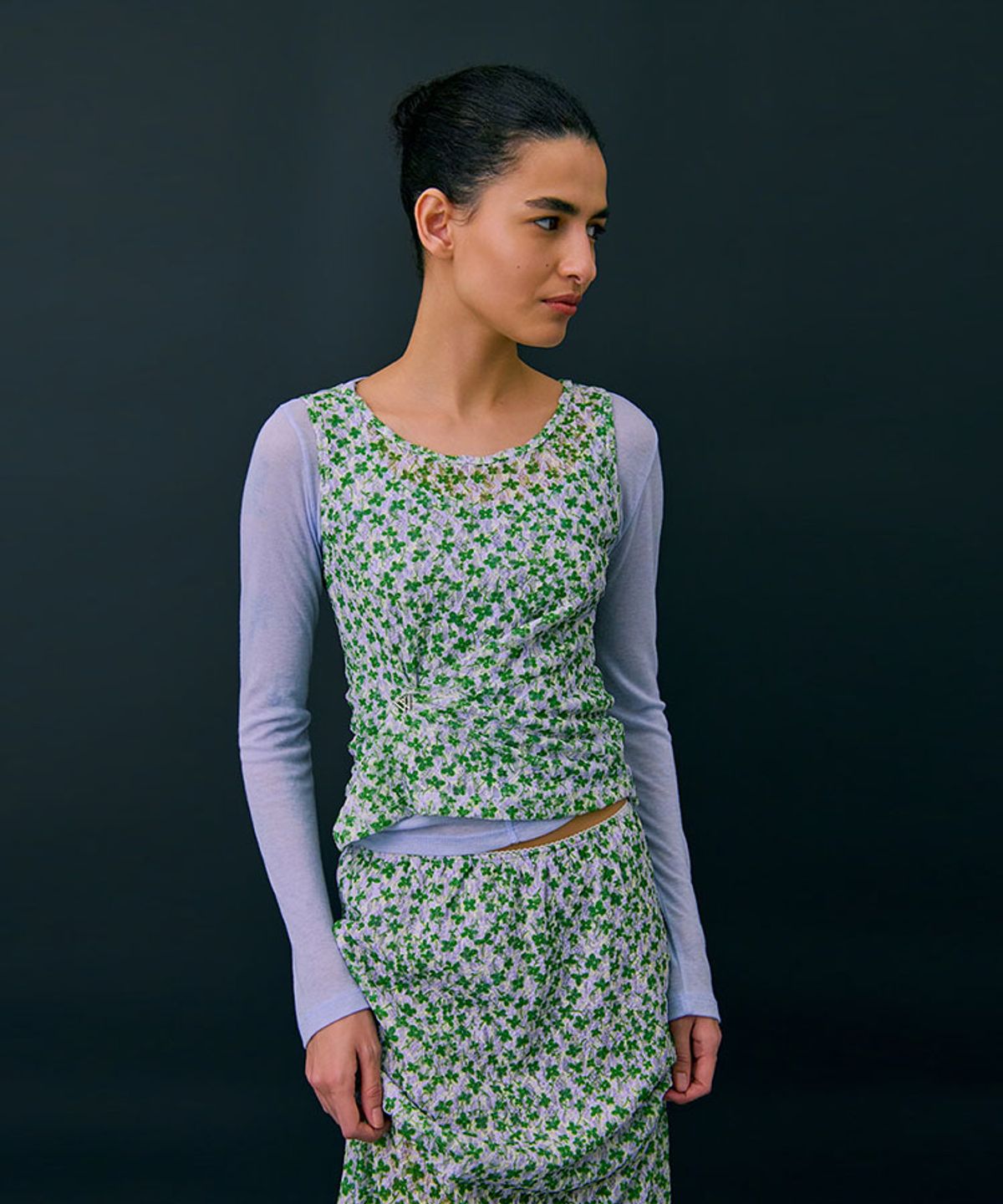분더캄머(WNDERKAMMER) Floral Skirt_Green(플로랄 스커트_그린)