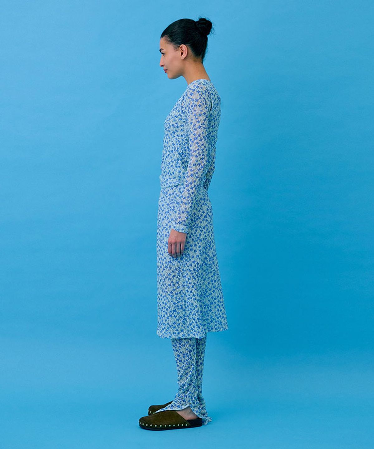 분더캄머(WNDERKAMMER) Floral Skirt_Light Blue(플로랄 스커트_라이트블루)