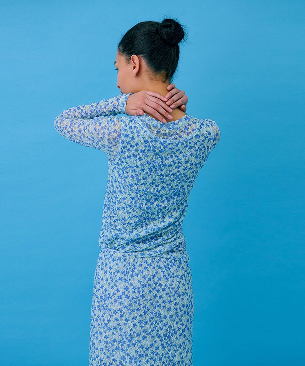 분더캄머(WNDERKAMMER) Floral Skirt_Light Blue(플로랄 스커트_라이트블루)
