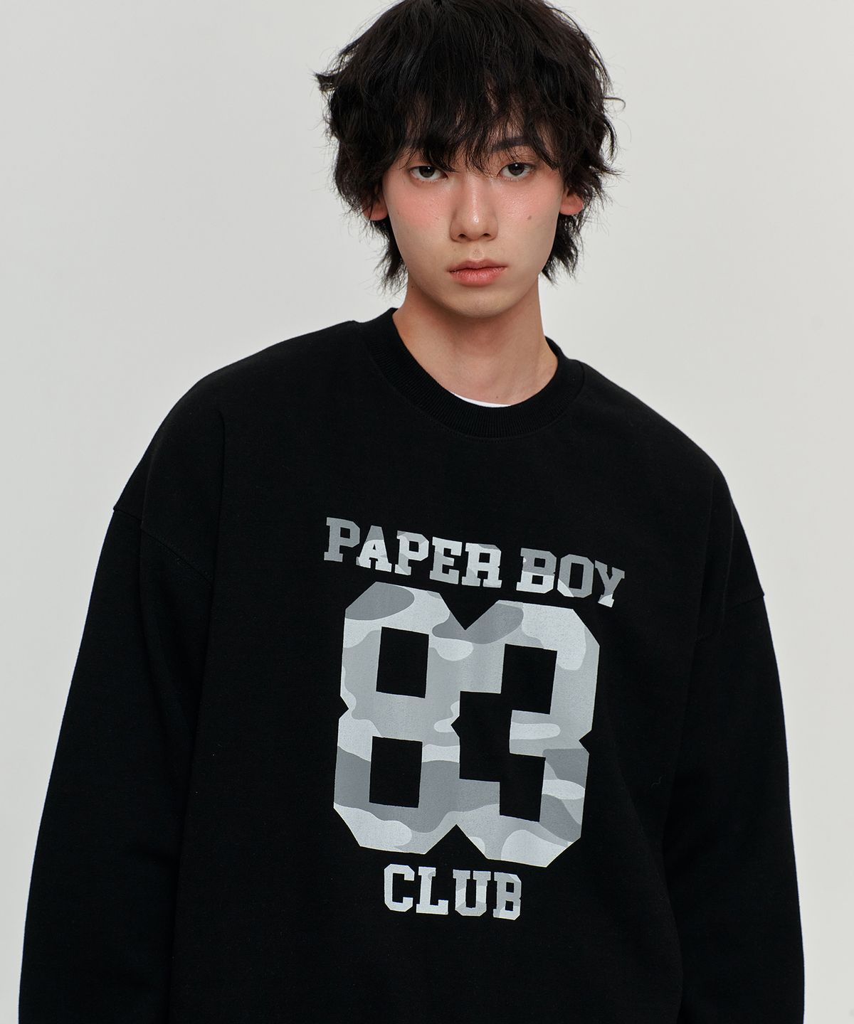페이퍼보이(PAPERBOY) 카모83 스웨트셔츠-크림