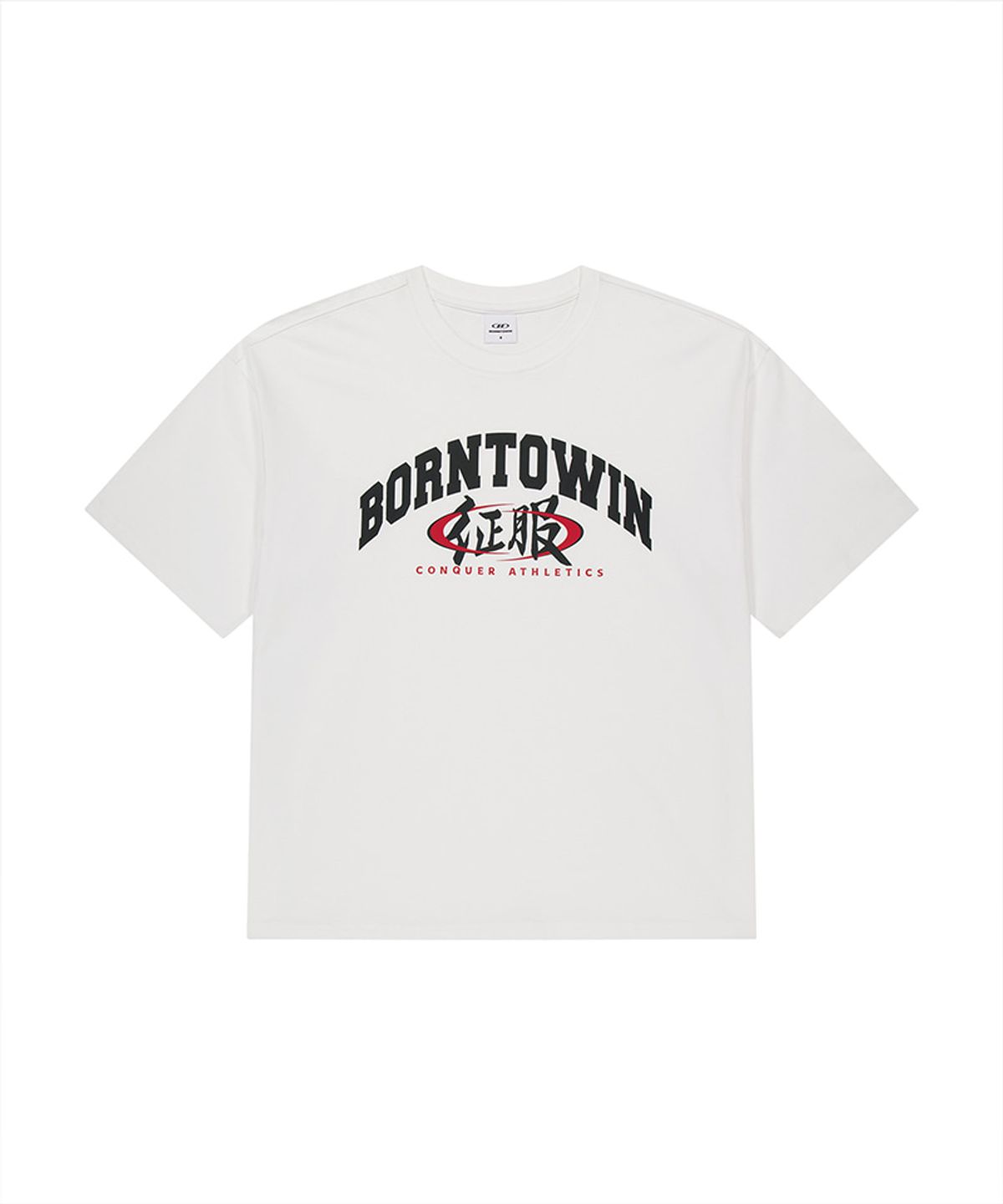 본투윈(BORN TO WIN) CONQUER ATHLETICS SEMI OVER FIT T-SHIRTS [WHITE]