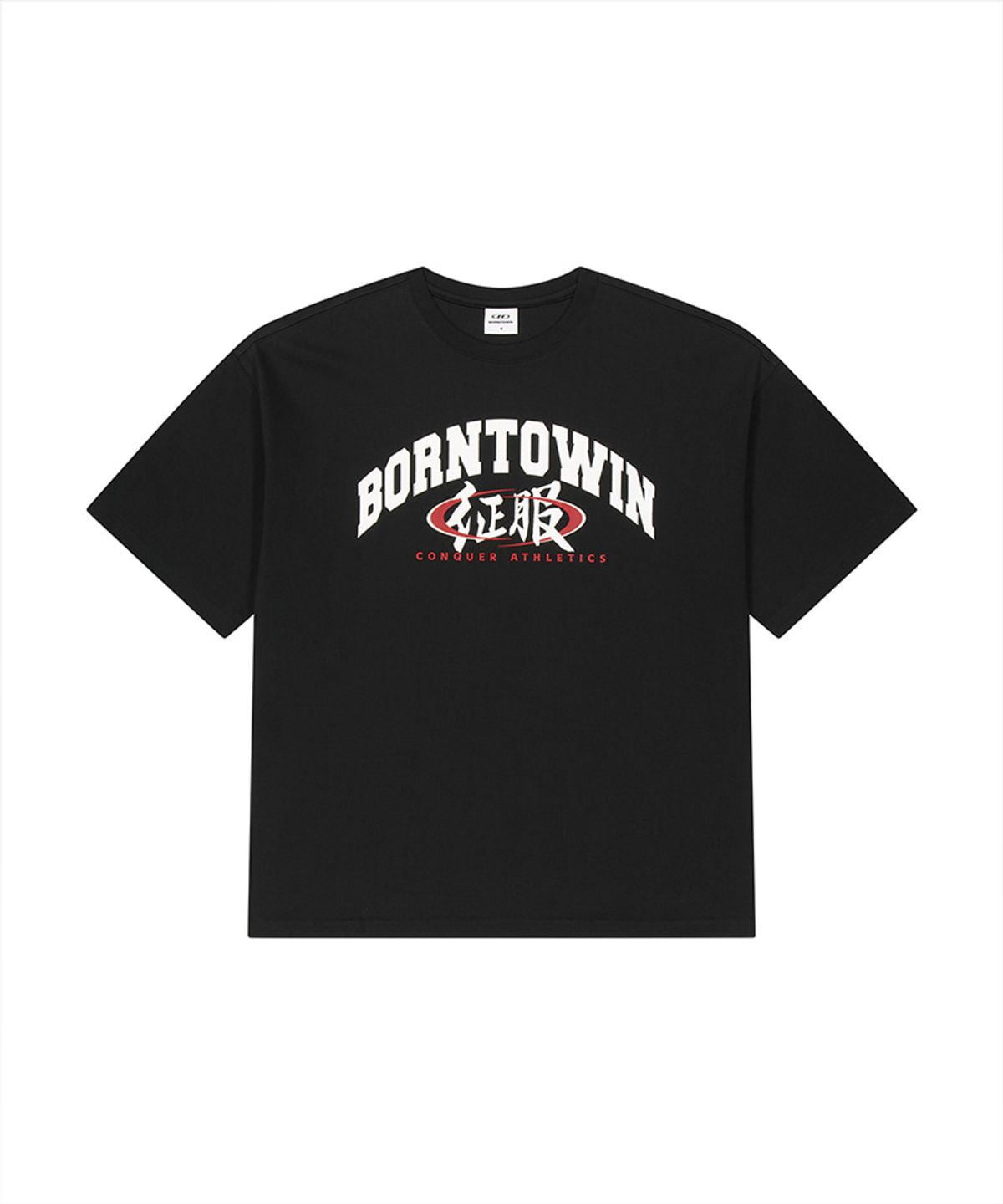 본투윈(BORN TO WIN) CONQUER ATHLETICS SEMI OVER FIT T-SHIRTS [BLACK]