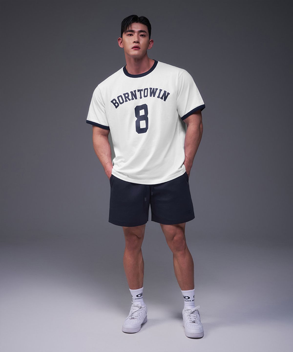 본투윈(BORN TO WIN) NUMBER RINGER REGULAR FIT T-SHIRTS [WHITE]