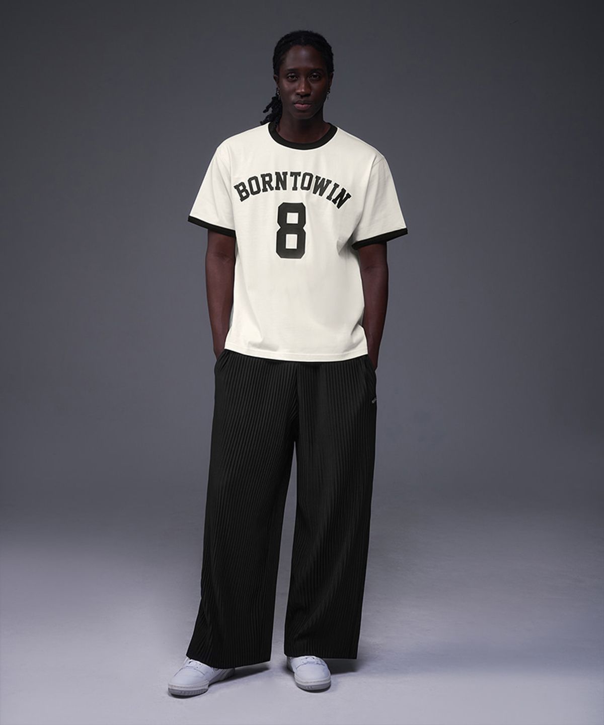 본투윈(BORN TO WIN) NUMBER RINGER REGULAR FIT T-SHIRTS [IVORY]