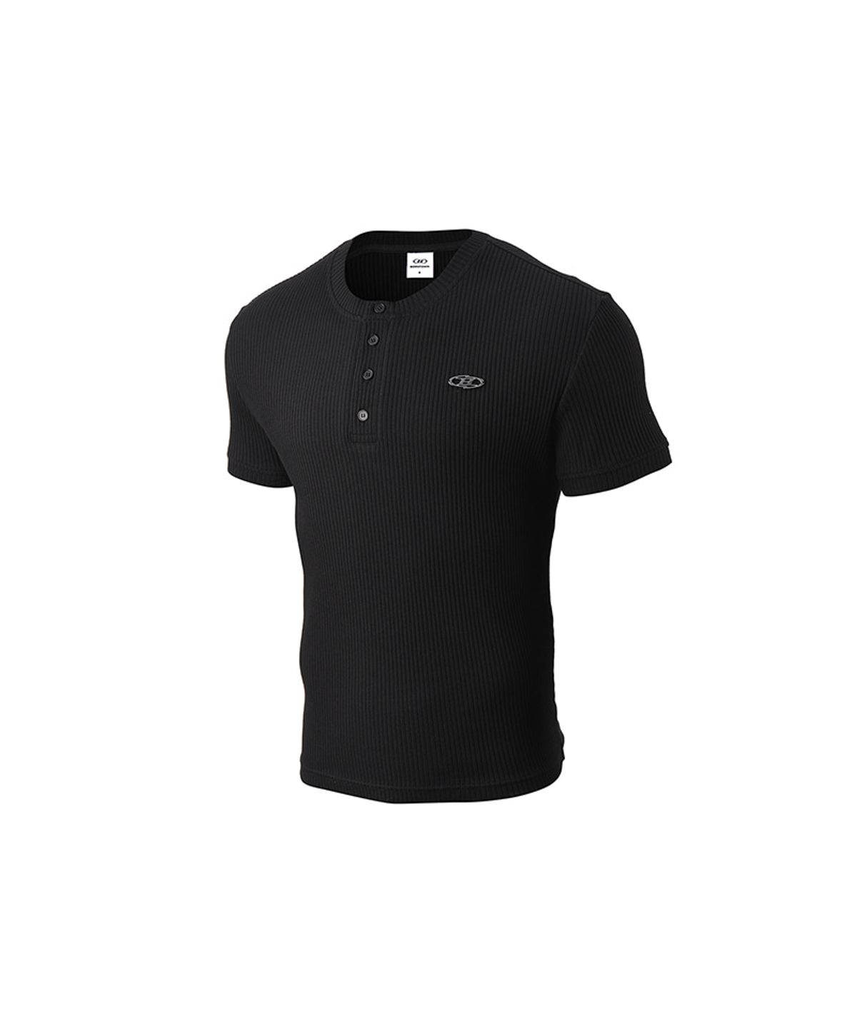본투윈(BORN TO WIN) B PENDANT HENRY NECK MUSCLE FIT T-SHIRTS [BLACK]